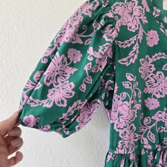 XiRENA Aurie 100% Cotton Puff Sleeve Mini Dress Pockets Size Medium New No Tag - Picture 6 of 16